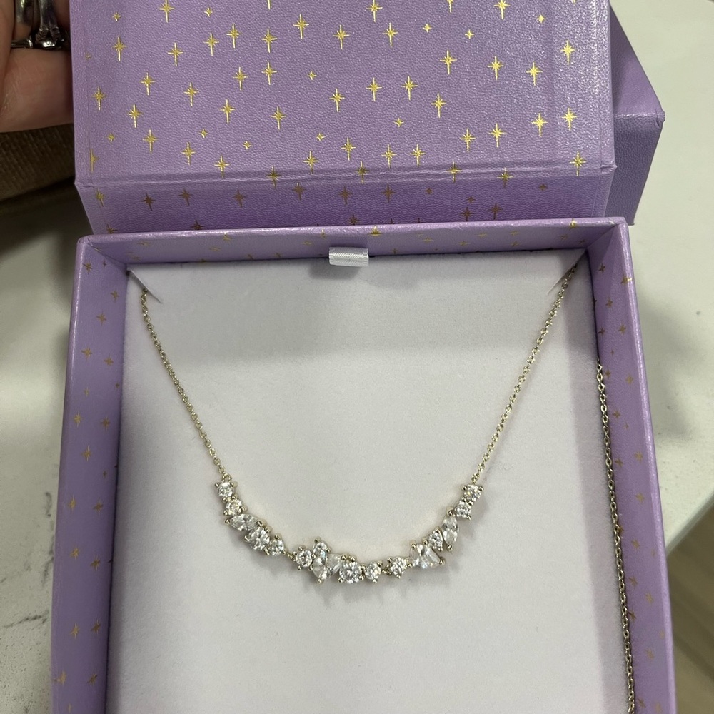 Melinda Maria Gold Necklace with Clear Stones